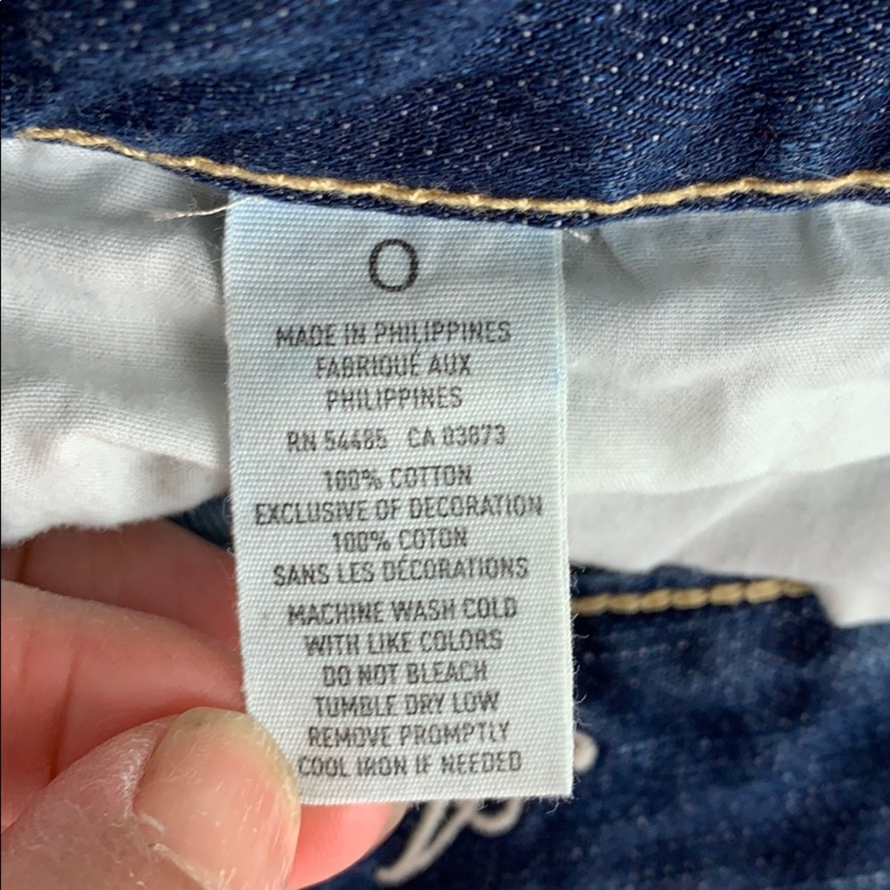 American Eagle Distressed Denim Mini Skirt Size 0 - Picture 4 of 8